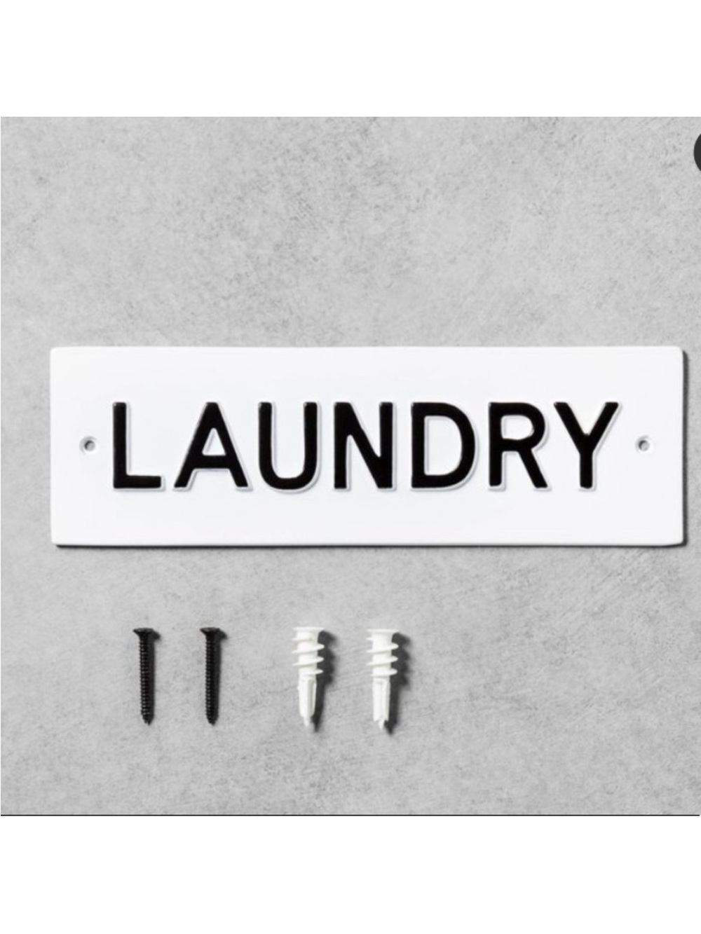 Hearth & Hand Magnolia Metal Laundry Wall Sign White / Black NEW